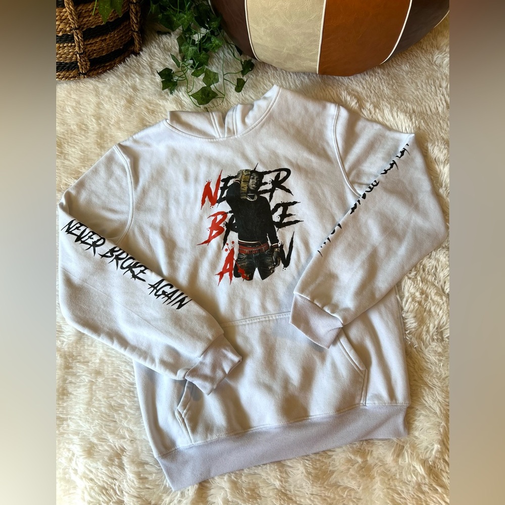 NBA Youngboy Never Broke Again White Graphic Hoodie XL